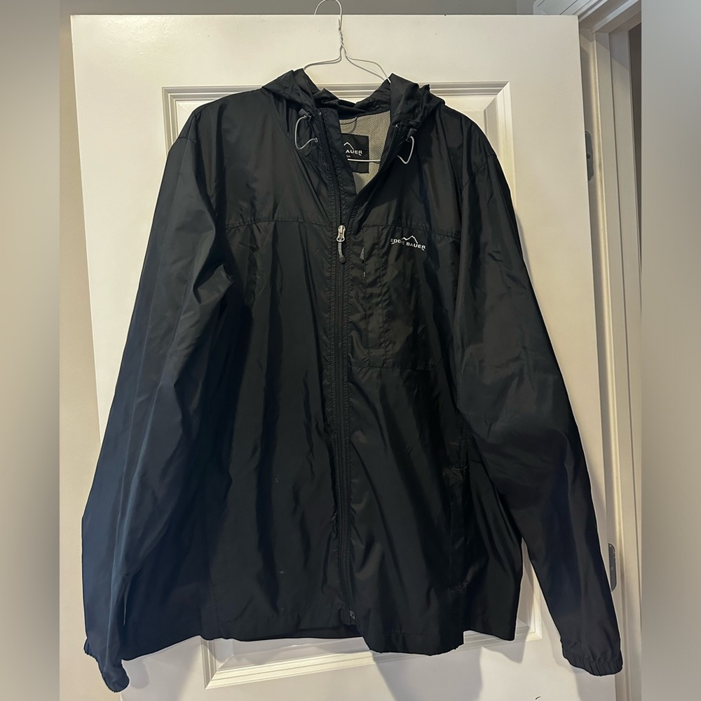Eddie Bauer Black Lightweight Rain Coat